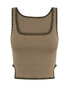 KNITTED SCALLOP TANK TOP